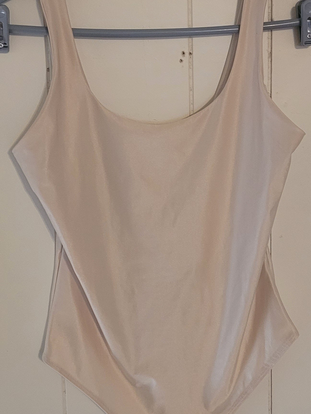 Wild Fable Nude Beige Scoop Neck Thong Bodysuit Size Medium M Stretch